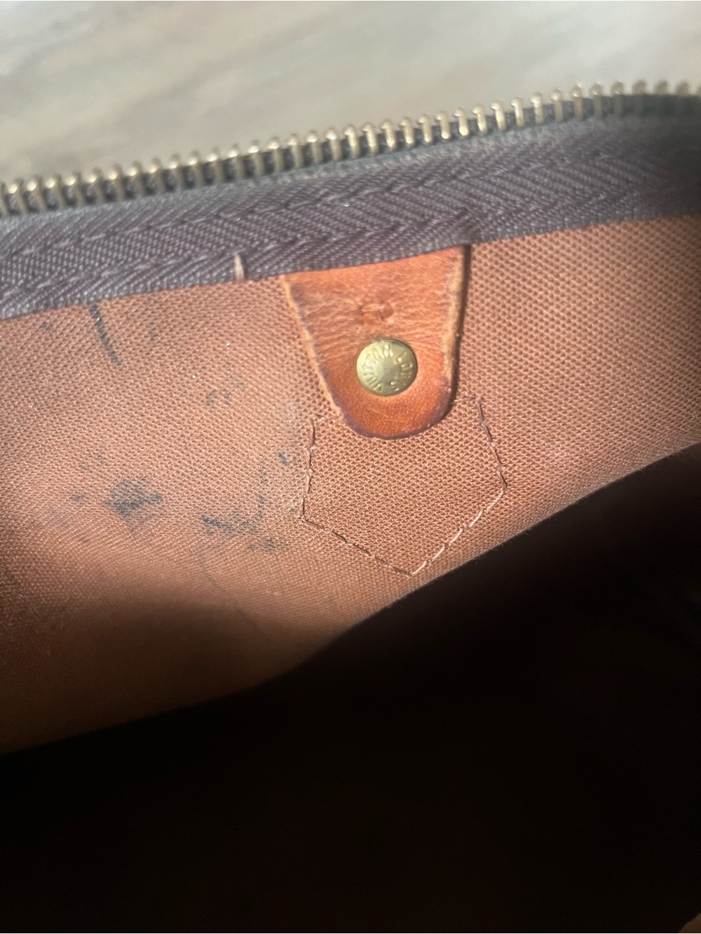 Louis Vuitton Speedy Monogram Canvas Travel Bag in Brown and Tan - Picture 10 of 16